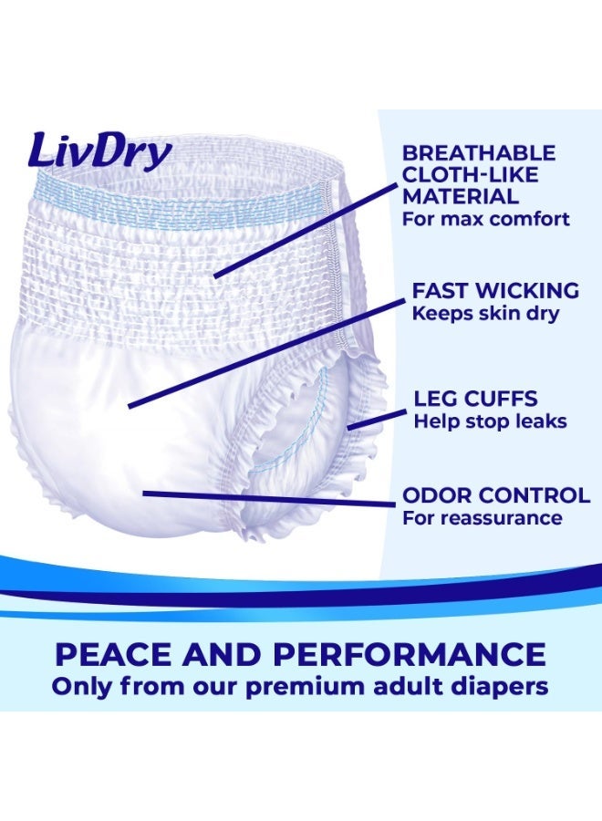 LivDry Adult XXL Incontinence Underwear, USA-Extra Comfort Absorbency, Leak Protection, XX-Large, 48-Pack - Image 5
